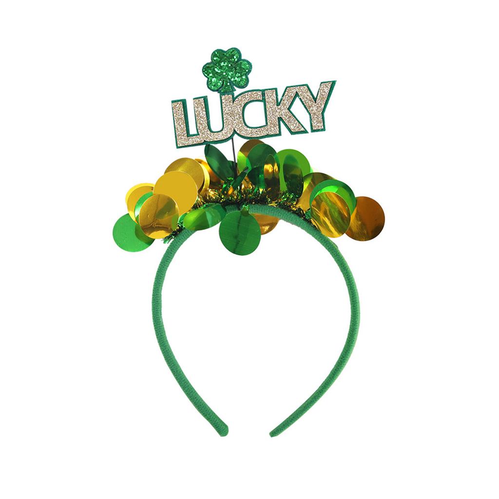 StPatricks Day HairHoop for Irish National Day Celebration Glittering Powder Headband for Theme Party Festival Gathering