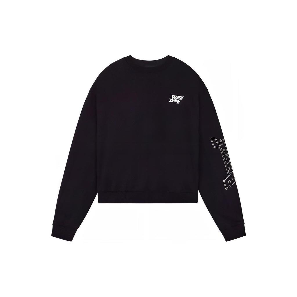WE11DONE Ss22 Small Logo Chest Label Crewneck Sweatshirt Unisex Sweatshirt Black WD-TS1-22-699-U-BK
