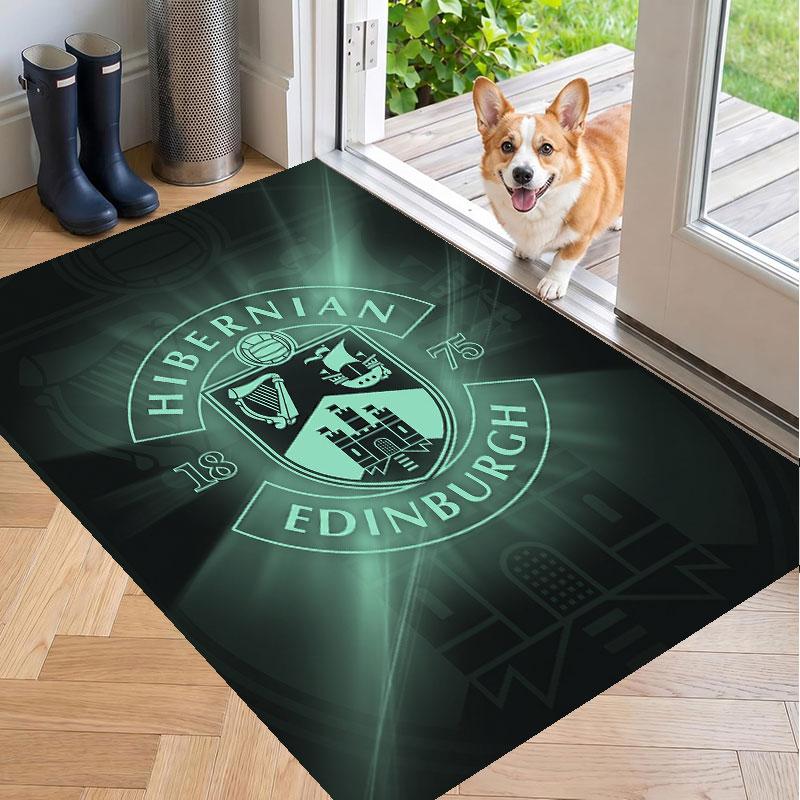 Yumuşak Zemin Halısı Hibernian FC Desenli Alan Halısı Ev Odası Dekorasyonu İçin Dekoratif Mat