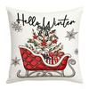 Soft Throw Cushion Case 2D Printed Snowman Pillow Cover Cartoon Cute Santa Pillow Cover  Car