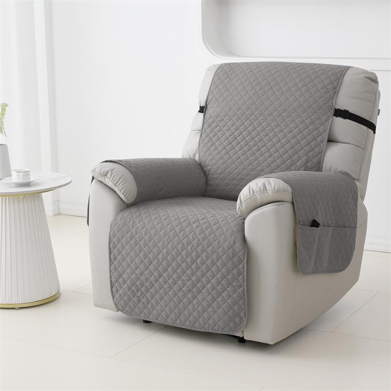 1Seater Wear Resistance Recliner Cover Solid Color Quilted Armchair Slipcover Pet Kids Accent Couch Cushion Living Room Hotel
