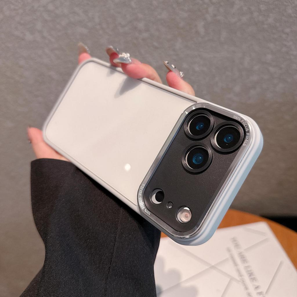 High-Transparency Metal Lens Case for iPhone 14/15/16 Pro/Promax - Drop-Proof Hard Cover