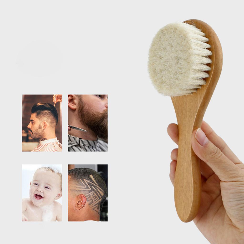 Baby Hair Brush Round Wooden Brush Newborn Scalp Massage Brush Infant Hair Grooming Brush Natural Soft Bristle Brush