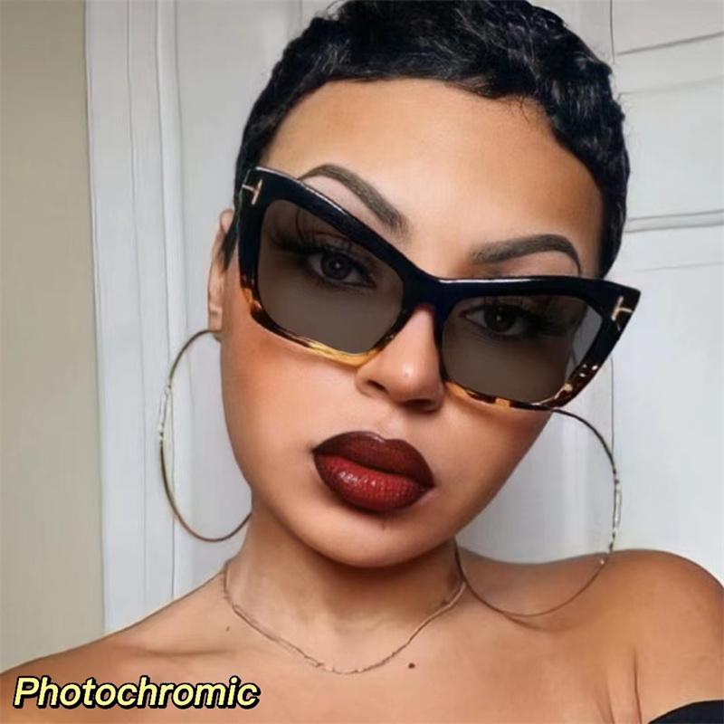 New Brand Design Fashion Cat Eye Leopard Glasses Women Frame Photochromic Anti Blue Light Computer Reading Eyeglass Degrees 0~+6