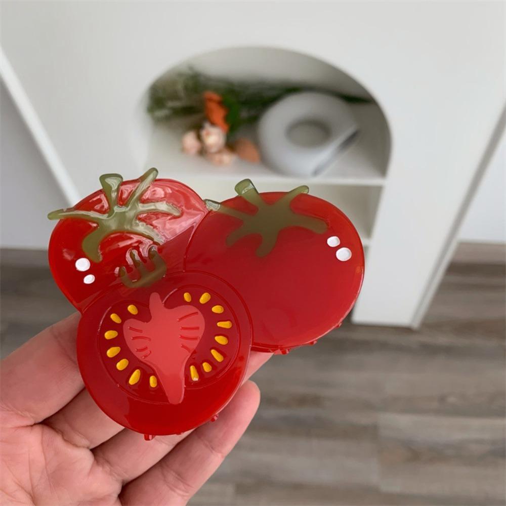 Korean Style Acetic Acid Hair Claw Waterproof Acrylic Hair Accessories Fruit Shark Clip  Girl