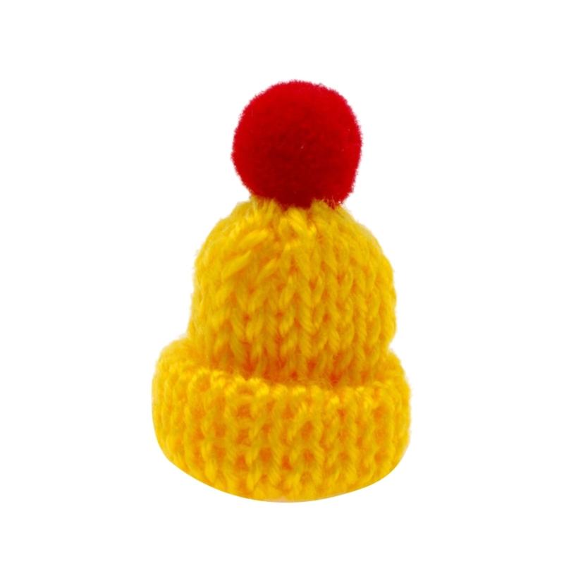 Bundle of 10 Mini Knitted Hats Clothing Accessories and Children Hair Accessories for DIY Decorative Crafts Household