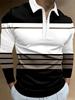 Spring Men's Zipper Long Sleeved Polo Shirt, Comfortable Polyester Fiber Casual Contrasting Color Outfit Suitable for Daily Outings and Entertainment