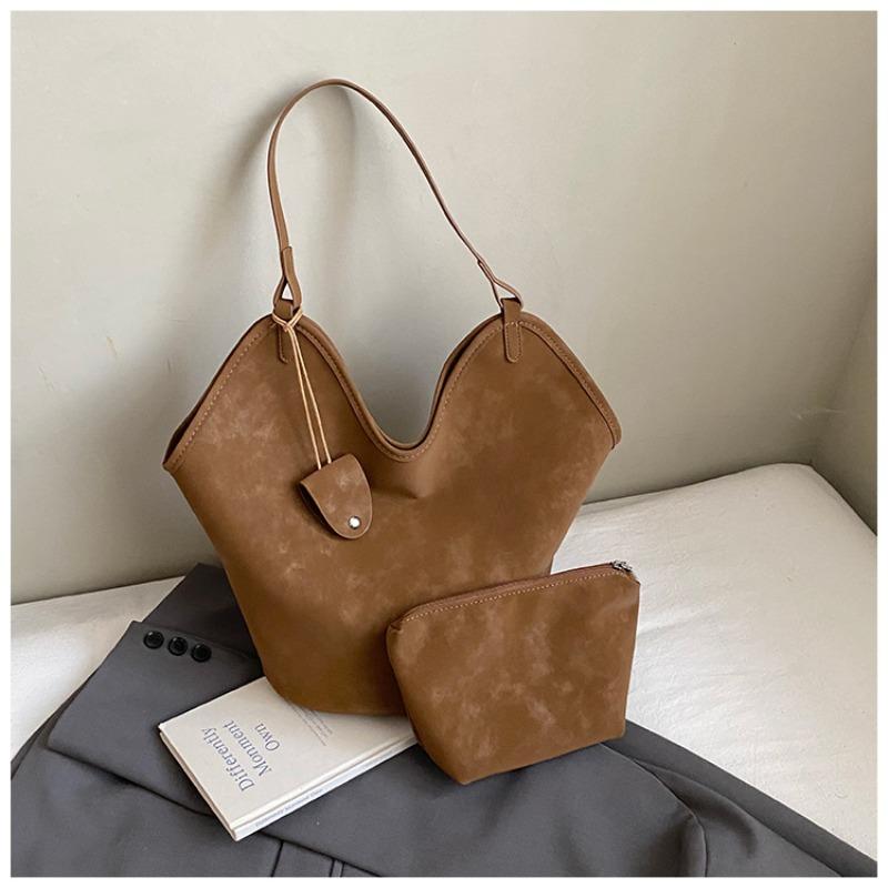 

Retro Lazy Wind Underarm Bag Women s Autumn New Fashion Commuter Tote Bag Large Capacity Shoulder Bag коричневий