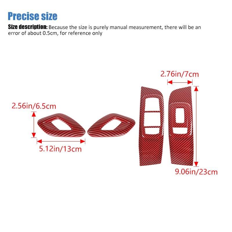 Door Interior Handle Window Lift Panel Decoration Protective Cover For Dodge Challenger 2015 Up Car Interior Accessories