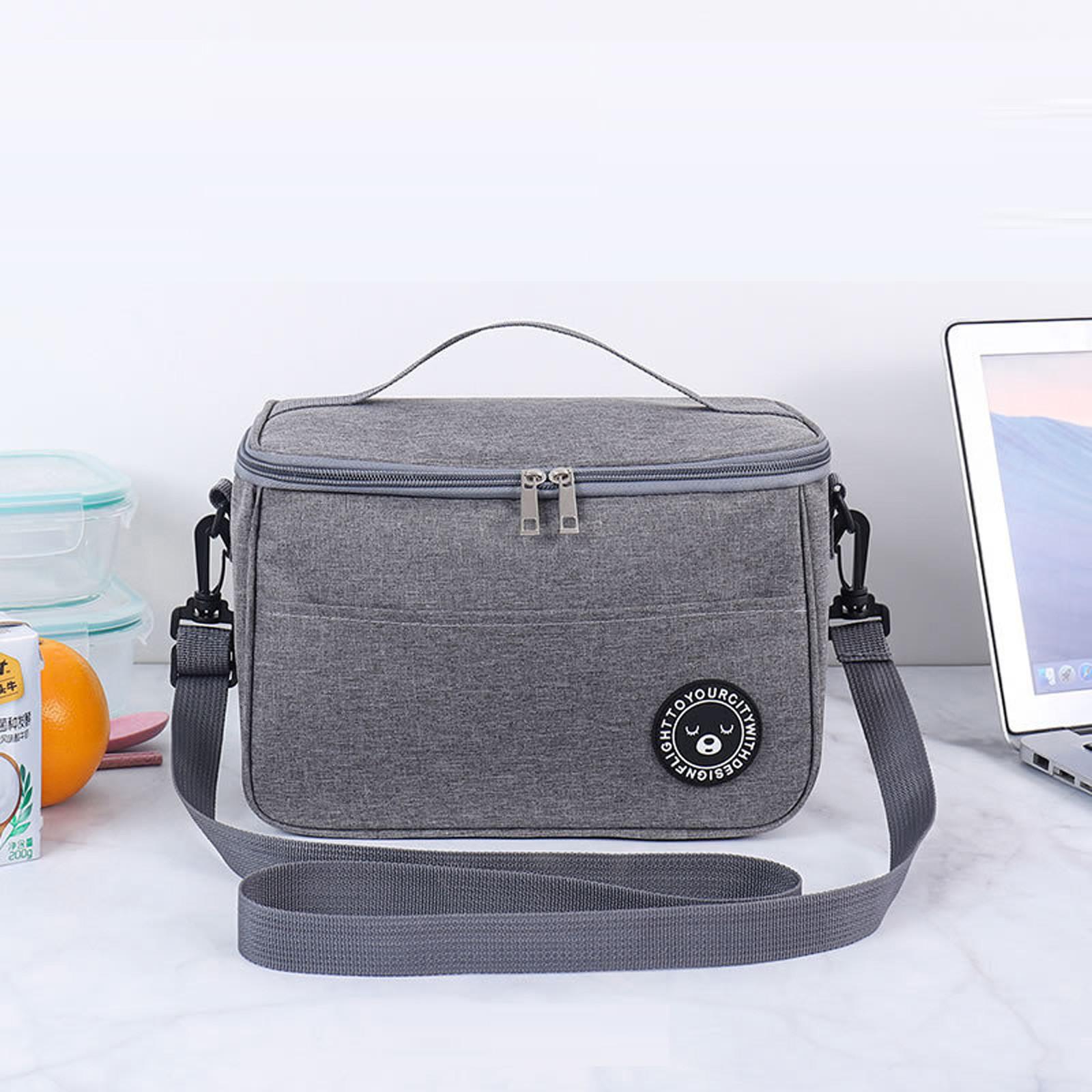 

(Софиелес)Изолированная коробка для обеда для пикника, портативная охлаждаемая сумка, водонепроницаемая сумка для обеда большой емкости, сумка для пикника M серый