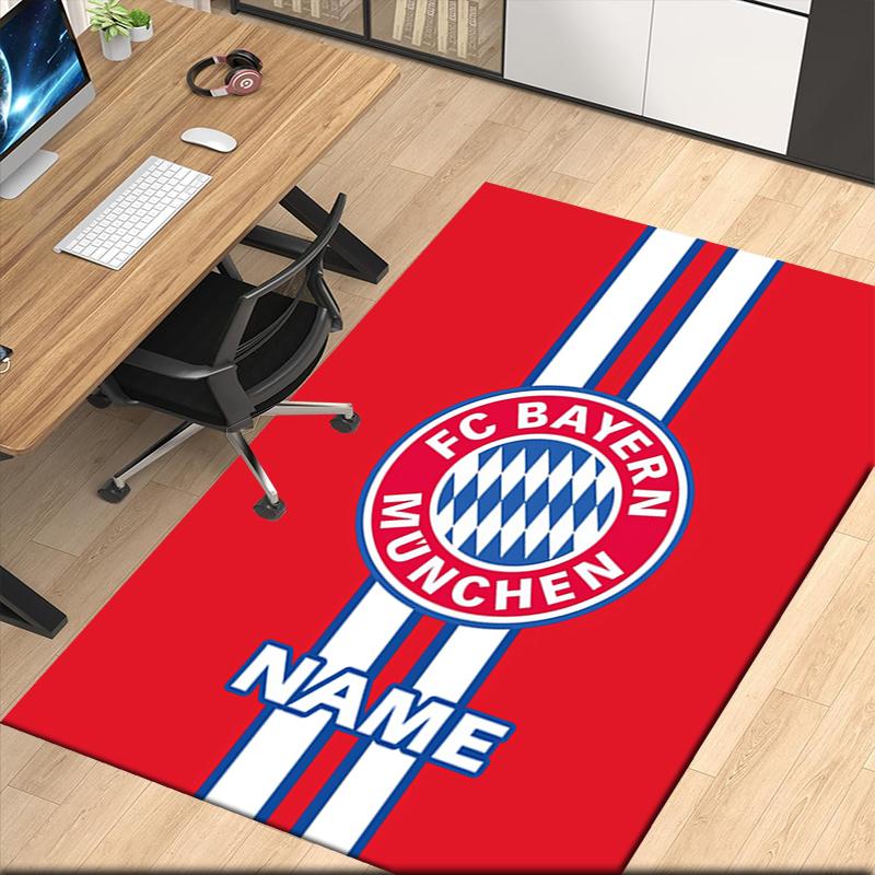 Custom Name FC Bayern München Printed Carpet, for Office Chair Living Room Bedroom Kitchen Room Decor Gifts.