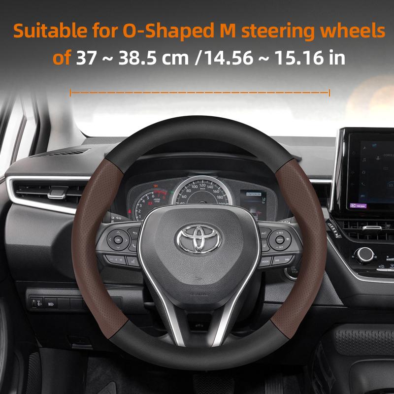 Nlzh6 For Toyota Carbon Fiber Texture Perforated Leather Steering Wheel Cover Chr Yaris Auris Corolla Rav4 Land Cruiser Prado Hilux