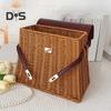 Gift Basket with Swinging Clasp Faux Rattan Woven Basket with Handle Party Favor Storage Basket for Chocolates Candies Wedding Birthday