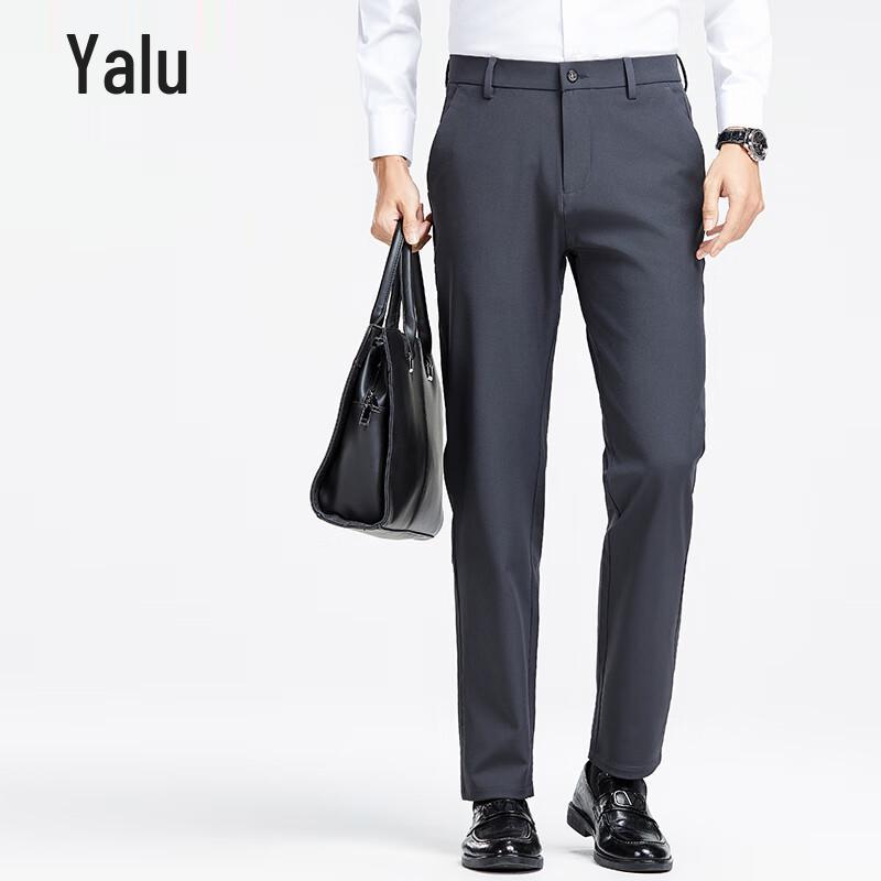 Yalu Men's Anti-Wrinkle Straight-Leg Business Casual Pants