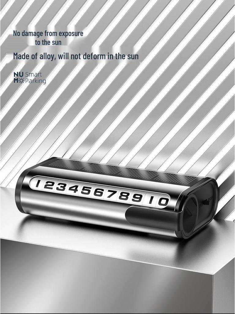 Solar-Powered Temporary Car Parking Number Plate with Hidden Phone Number