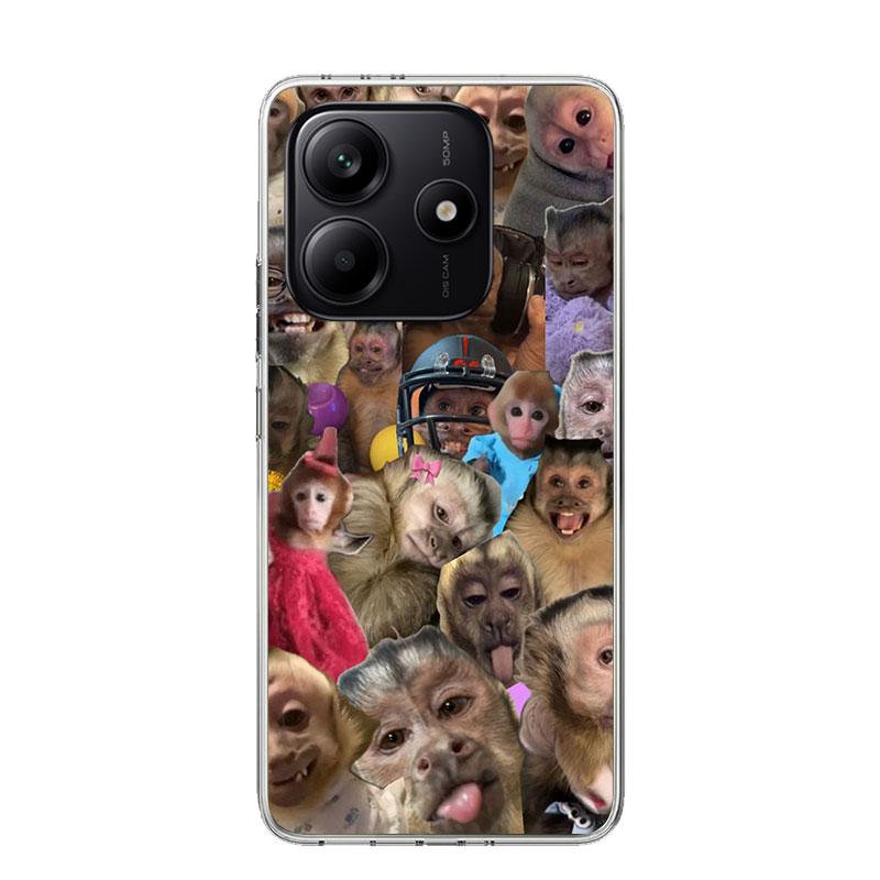 Monkey Memes Phone Case For Xiaomi Redmi Note 15 14 13 12S 12 Pro Plus 11S 11E 11 11T 10S 10 Art Soft Pattern Cover Redmi Note 1