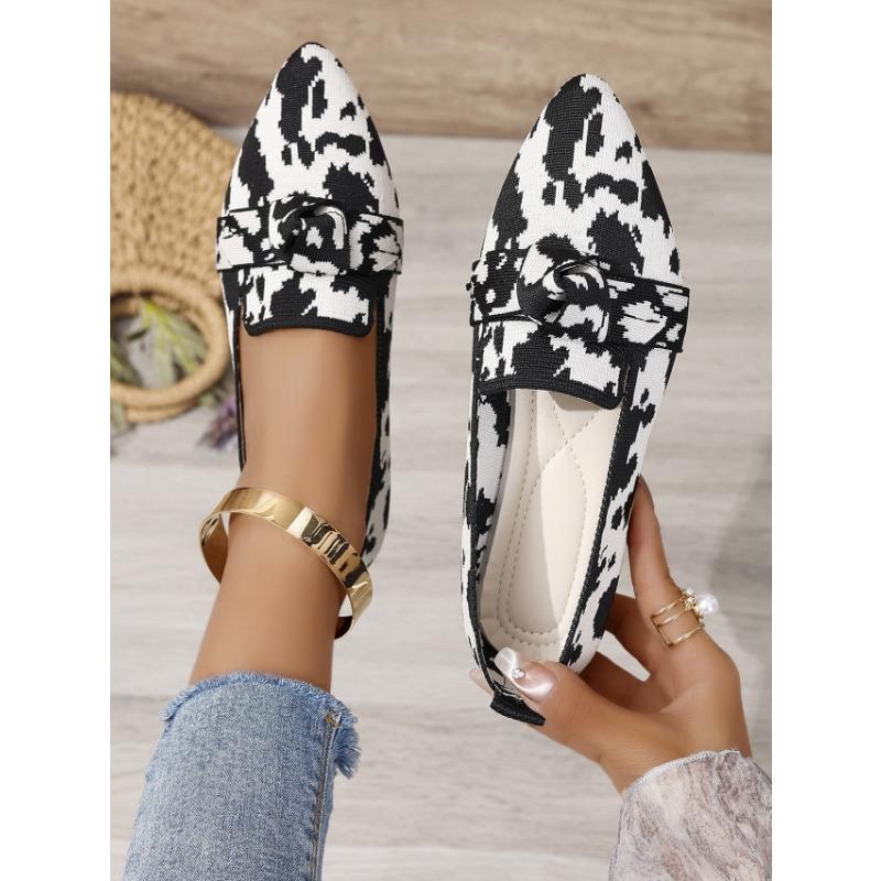 New Spring and Autumn Pointed Toe Flat Single Shoes Large Size Fashion Flying Weaving One Foot Casual Women's Shoes