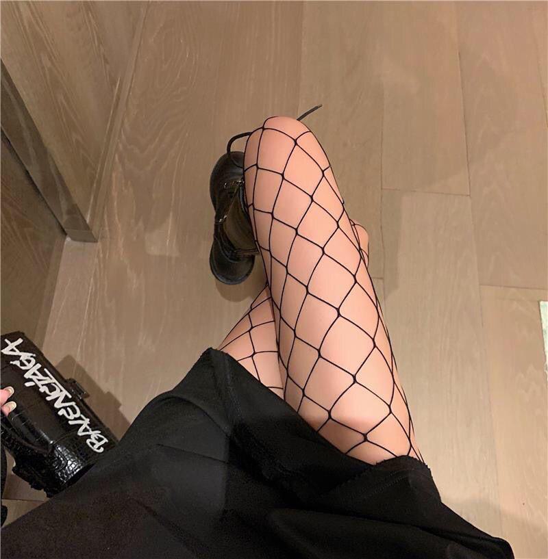 Mu Ruan Black Lace Fishnet Stockings - Trendy, Thin, Sexy Women's Summer Hosiery