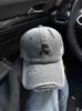 New ripped embroidered baseball cap women's wide brim big face showing face small peaked cap big head circumference hat couple