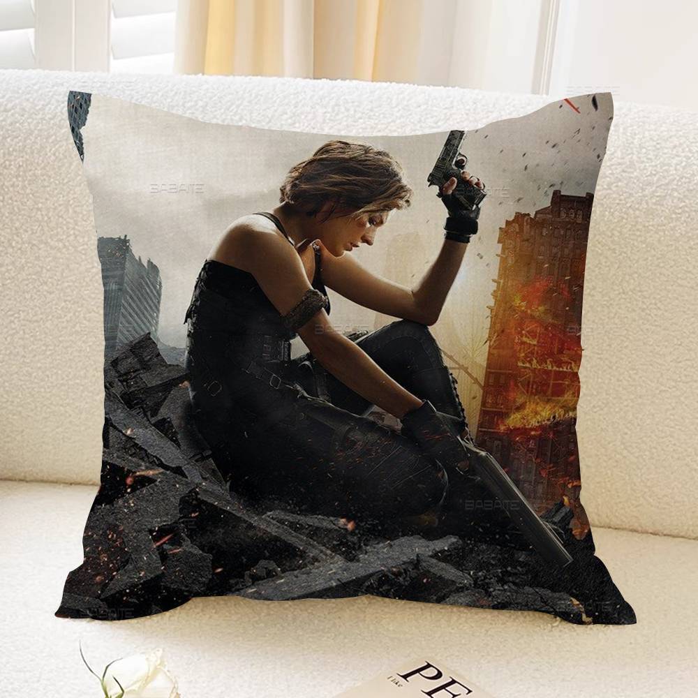 Hot Game R-Resident E-Evil Pillow Covers Cartoon Sofa Decorative Home Double-sided Printing Short Plush Cute Cushion Cover