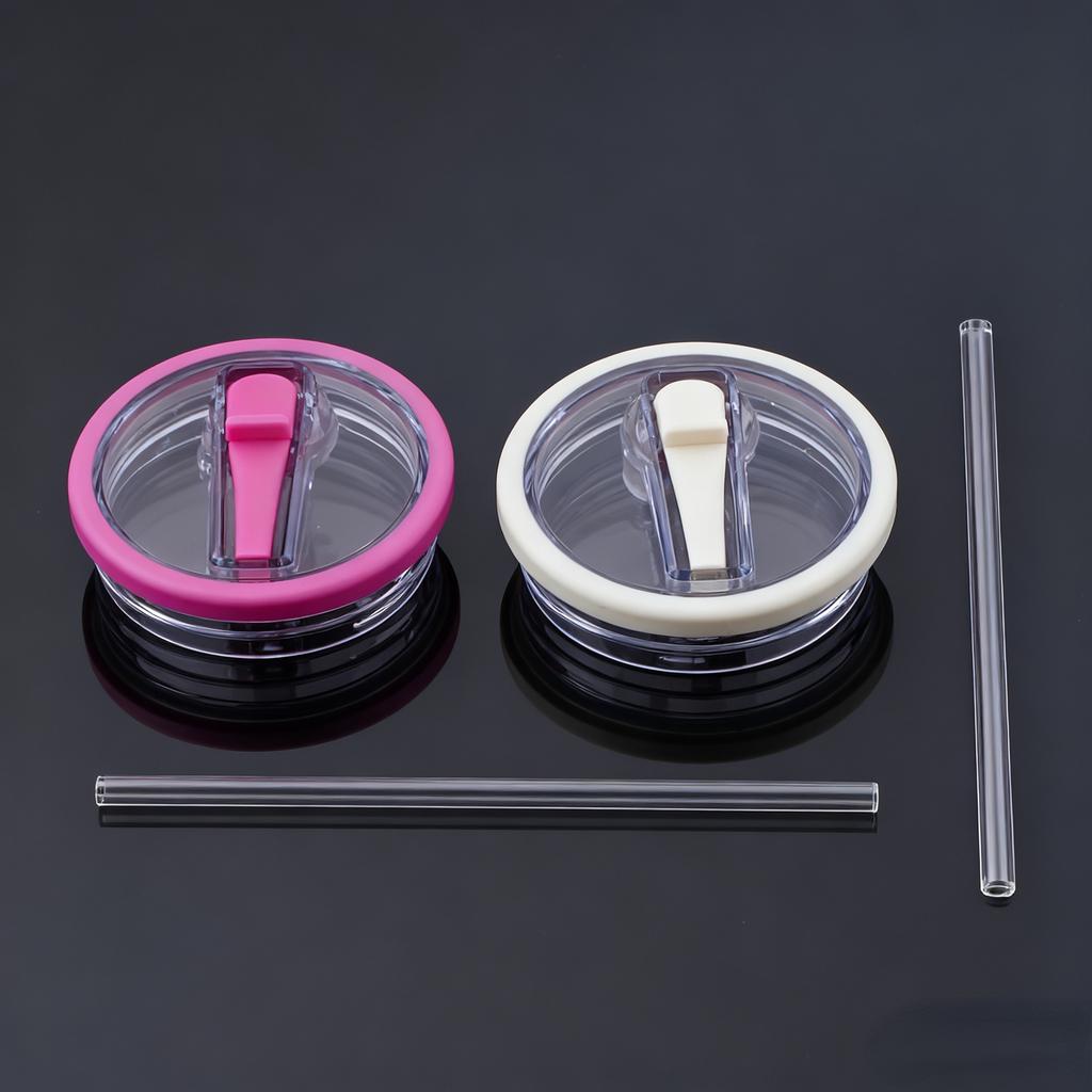 Anti-Spill Lid 40oz Reusable Eco-Friendly Cup Cover, Creative Spiral Straw Cap, Drinkware Accessory, Casual Style