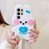Sweet Kawaii 3D Pink White Bow Bunny Phone Case for SamSung Galaxy S26 Ultra S25 S23 A57 A56 Silicone Cute Rabbit Protect Cover