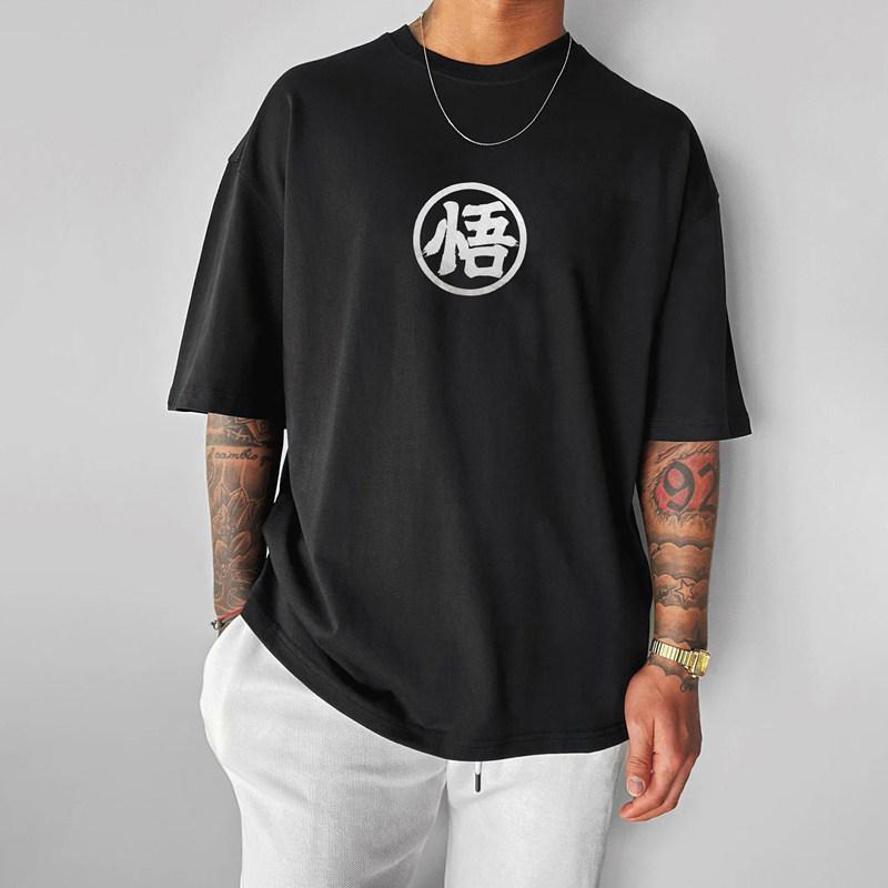 New Dragon Ball Super Z Anime Direct Spray Printing Trendy Casual Heavy Weight Cotton Short Sleeved Tshirt Mens Summer
