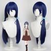 Cosplay Wig Murano Sayaka 75cm Straight Anime Wig Girl Love Live! Superstar! Double ponytail wig purple Synthetic Wig with Bangs