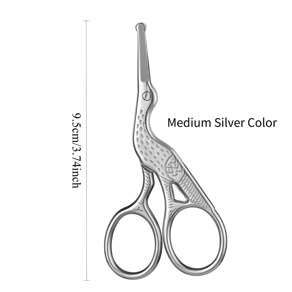 Stainless Steel Round-Head Nose, Eyebrow, Eyelash, and Makeup Scissors