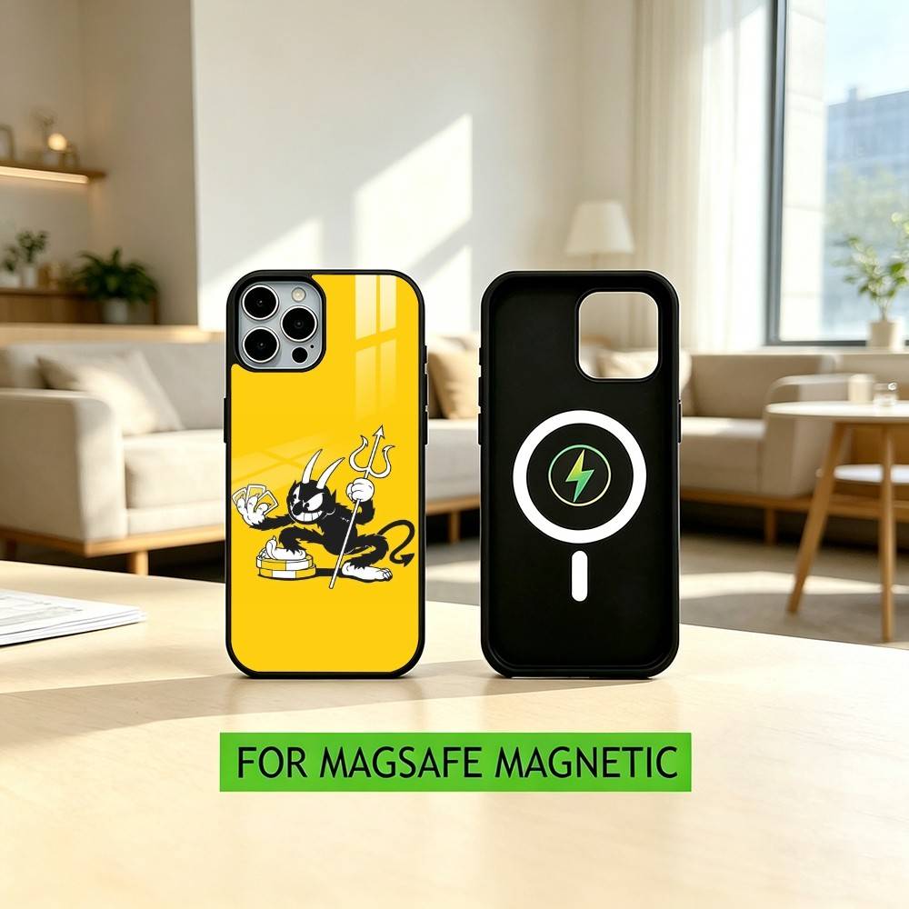 P-Beliebtes C-Cuphead Spiel Handyhülle Für iPhone17,16,15,14,13,12,11 Plus,Pro Magnetisch Für Magsafe Kabelloses Laden