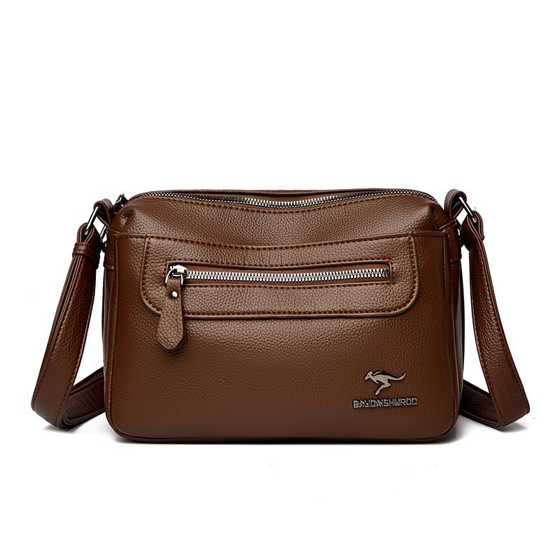 Ladies' Single-shoulder Small Crossbody Bag, Soft Leather Mom's Summer Large-capacity Mobile Phone Case