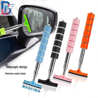 Retractable Rearview Mirror & Window Cleaning Brush/Squeegee