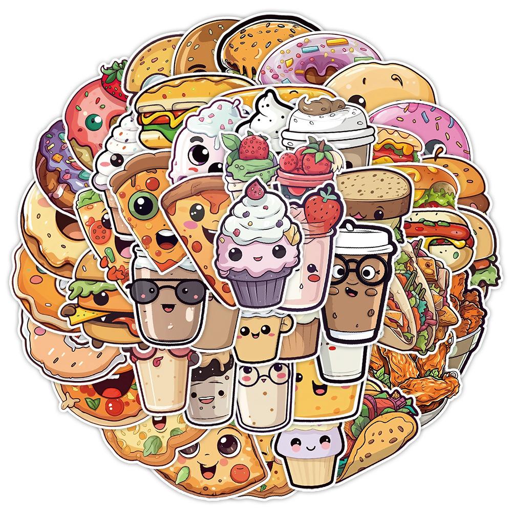 

50 Cute Ins Style Stickers Pack Notebook Paper Pencil Box Decoration Stickers Waterproof Creative Cartoon DIY Stickers