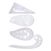 Clothing Measuring Ruler Set Multifunctional Pattern Cutting Sleeve Cage Curve Ruler 4‑Piece Set
