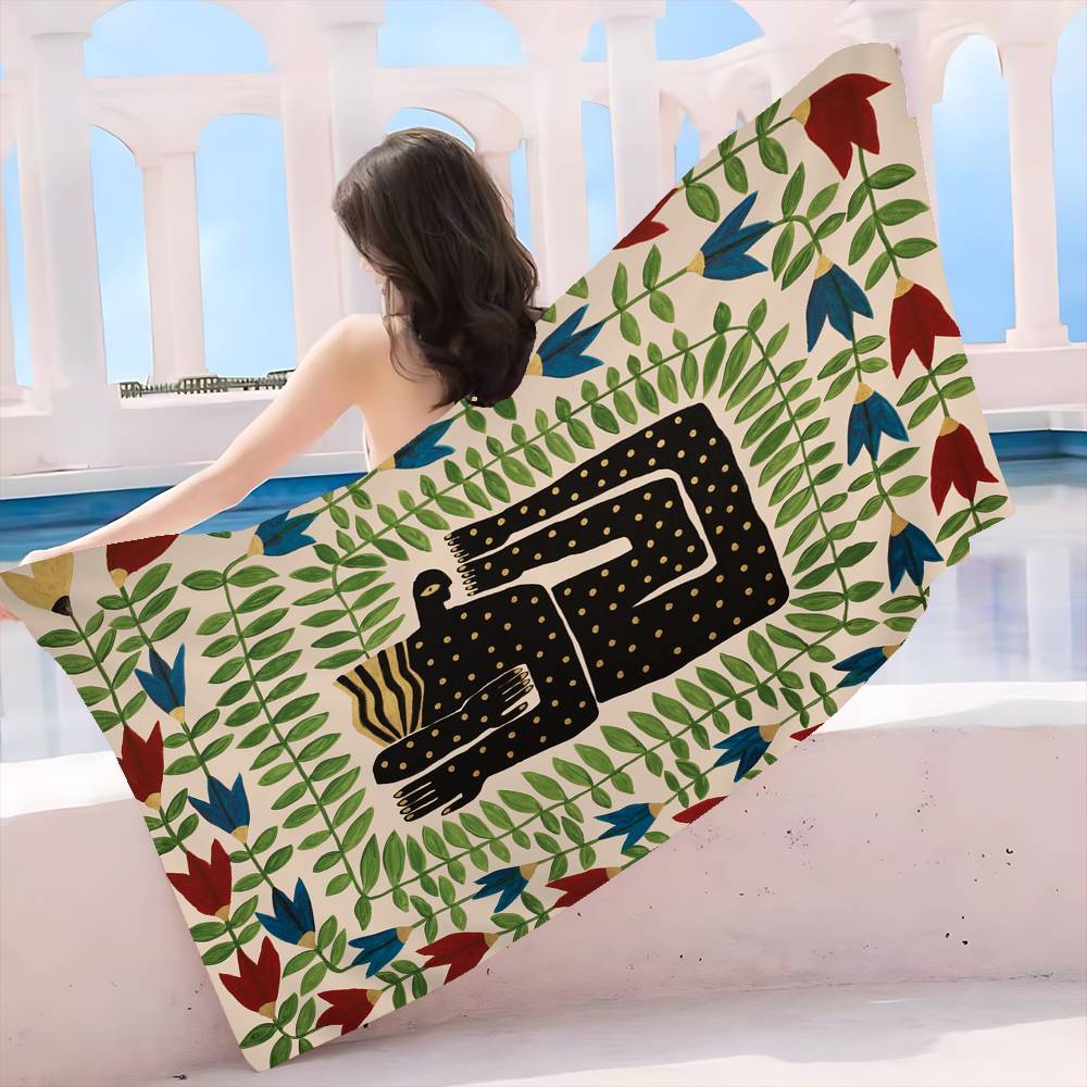 Égypte Tigre Abstrait Coloré Grande Serviette de Plage en Microfibre Serviette à Séchage Rapide Serviettes de Plage Sablonneuses Serviette de Piscine pour Voyage Natation Piscine Yoga