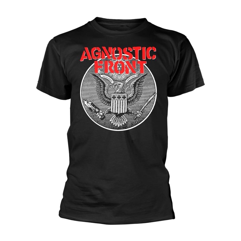 AGNOSTIC FRONT AGAINST ALL EAGLE BLACK T-Shirt Front Back Print Medium XXXL