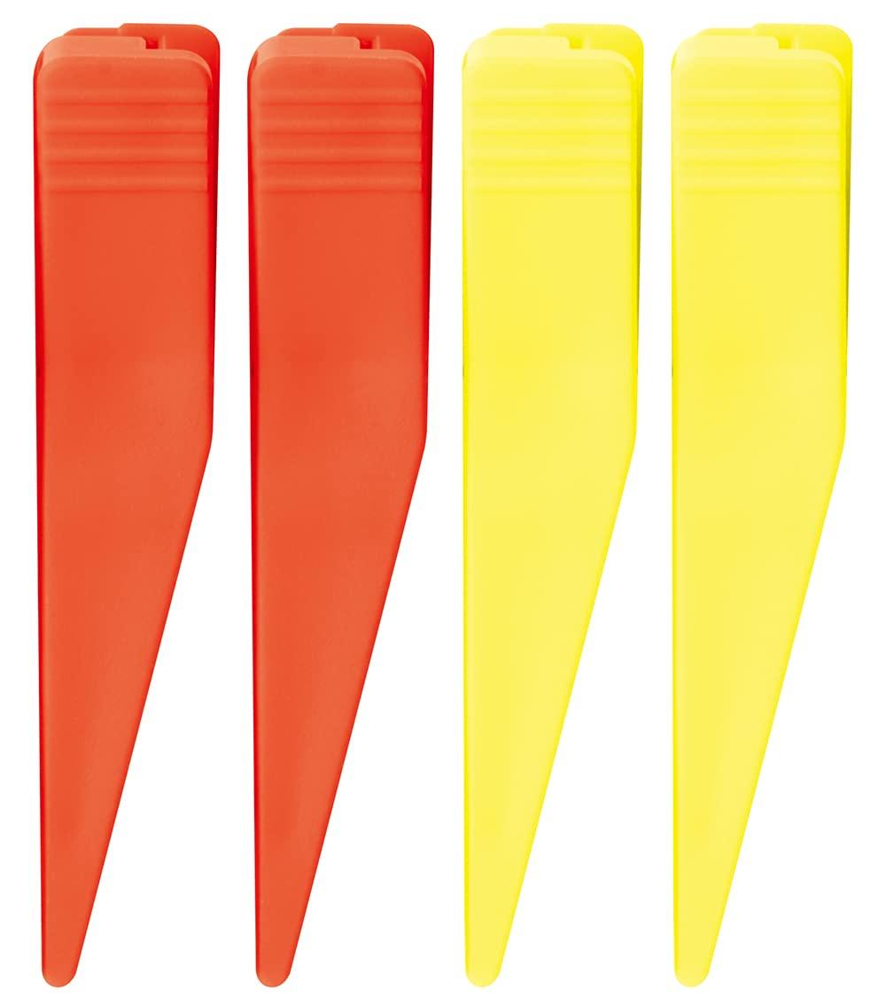 Shinwa Sokutei Measuring Rod 60mm Red and 2 pieces 74192 Clips, width, Yellow, each,