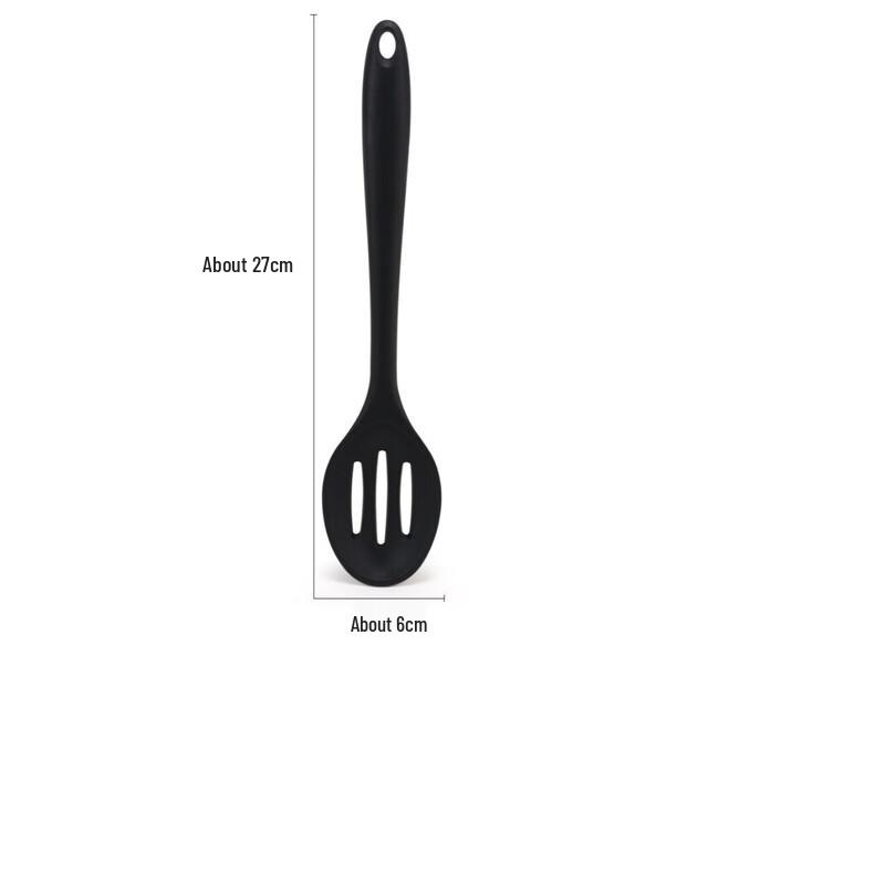 Zhi Shi Large Black Slotted Spoons (6-Pack)
