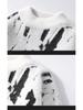 Men's Graffiti Print Semi-High Neck Thick Sweater Knitwear
