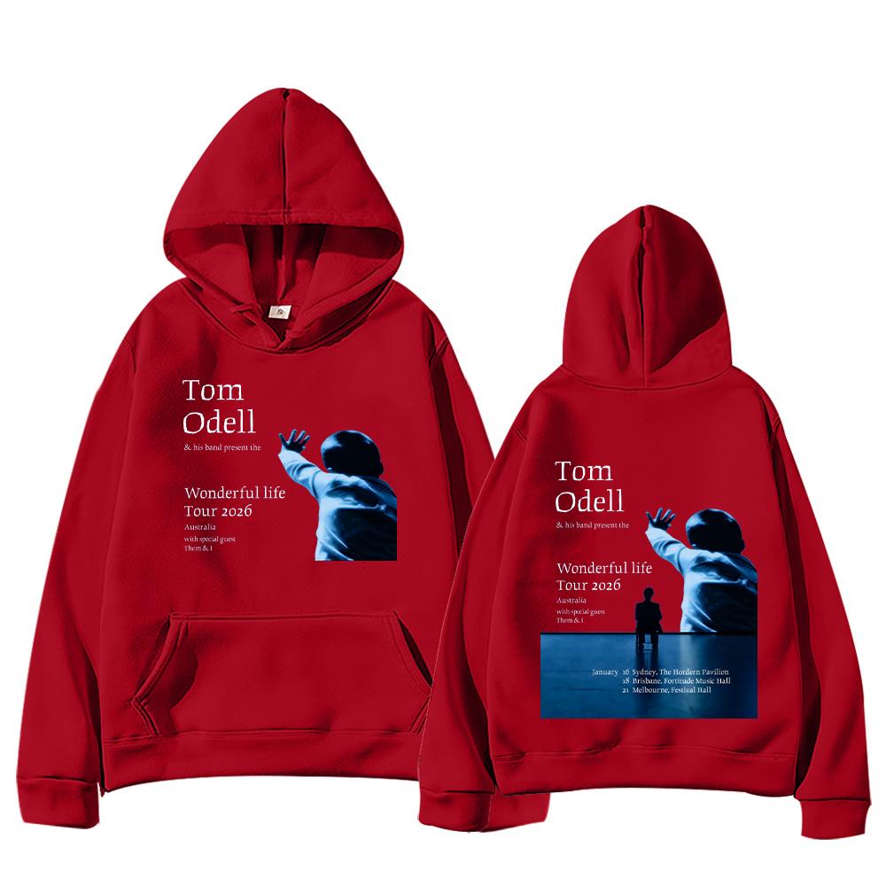 Tom Odell Wonderful LifeTour 2026 Bluzy Moda Hip-hop Bluza z długim rękawem Pulower Jesień Zima Unisex Streetwear