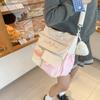 Damska Torba na Ramię Torba Studencka Color Block Torba Crossbody z Portmonetką