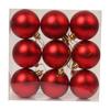 Set of 9 Red Plastic Baubles, 6 Cm In Size