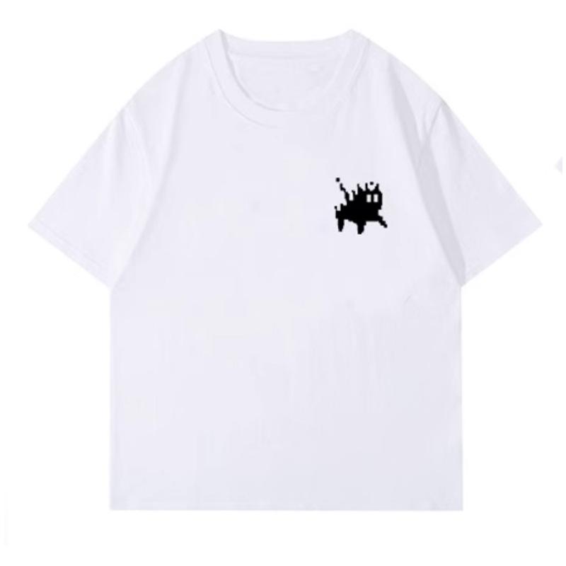 Summer new cotton couple short-sleeved T-shirt lazy style niche cat print design sense men's and women's top T-shirt