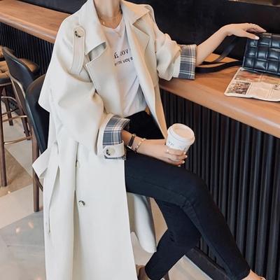 Trench Coat Women's Spring and Autumn New Large Size Loose and Thin Lace-up Coat