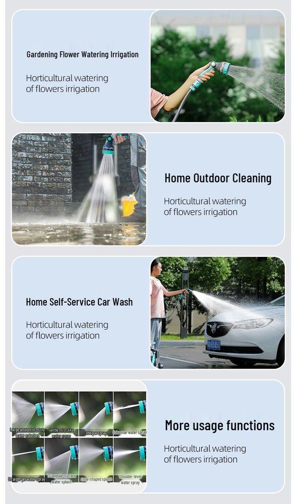 High-Pressure Car Wash Spray Head with Brush & Soft Hose