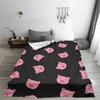 Cute Pig Head Print Blanket Soft All Season Couch Sofa Bed Throw Office Nap Camping Travel Home Decor