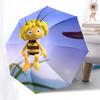 Automatic Opening and Closing Umbrella with Honeycomb Design Portable 3 Fold Design,8 Bone Iron Frame Outdoor Umbrella for Fans,Traveler