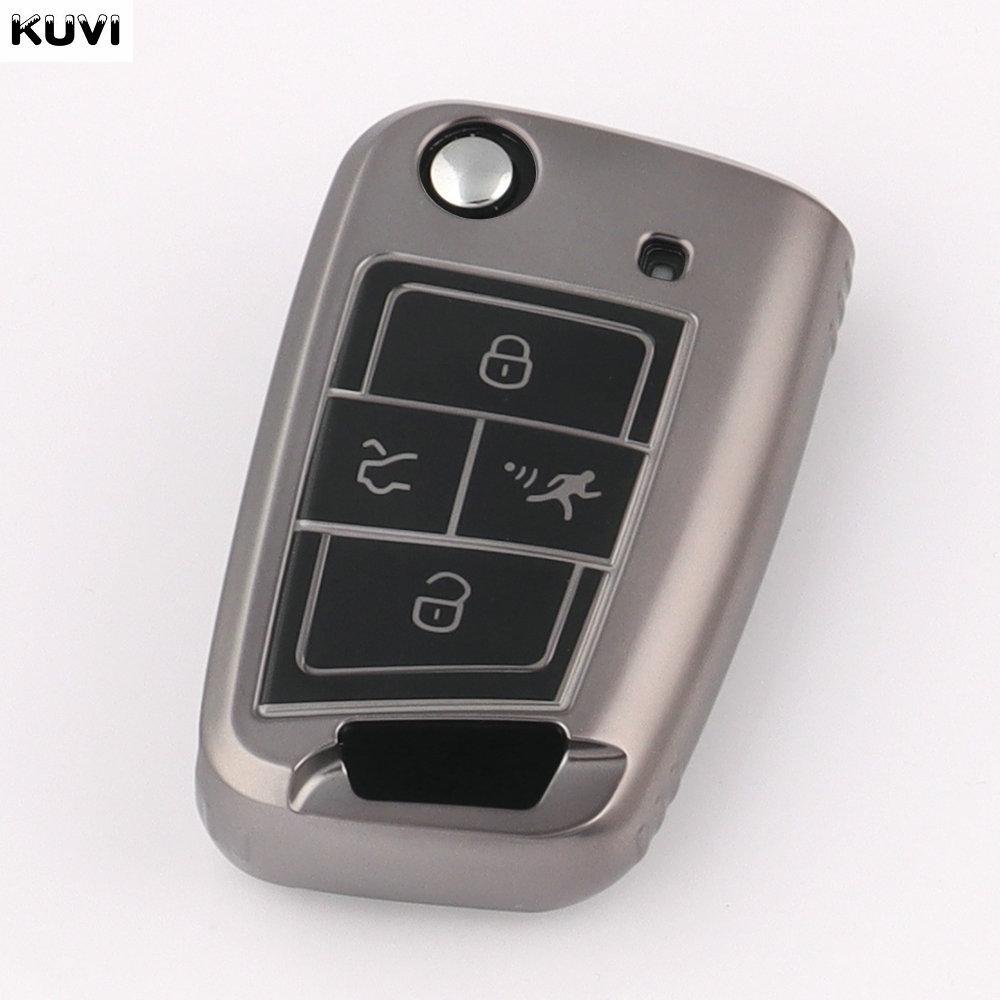 3 4 Buttons Tpu Car Key Case Cover For Vw Volkswagen Golf 7 Mk7 Tiguan Mk2 Seat Ateca Leon Fr Ibiza Skoda Octavia Kodiaq Fob Bag