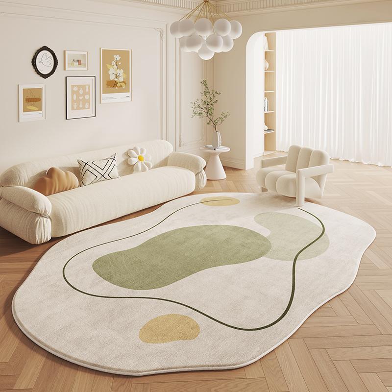 French Cream Style Shaped Carpet Living Room New High-grade Faux Cashmere Irregular Bedside Rugs Bedroom Floor Mats
