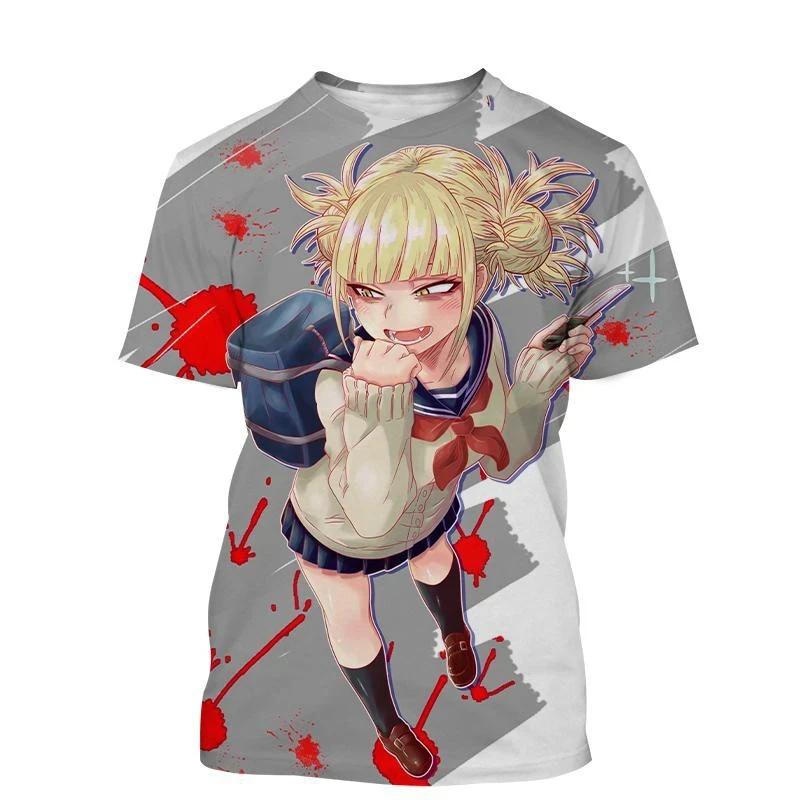 Anime Character Himiko Toga 3D Print Man/ Women Casual Fashion O Neck T-shirts Short Sleeve Tops Fashion Unisex Clothing